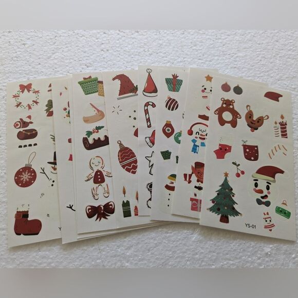 10 Sheets Christmas temporary tattoos SEALED - Picture 1 of 1